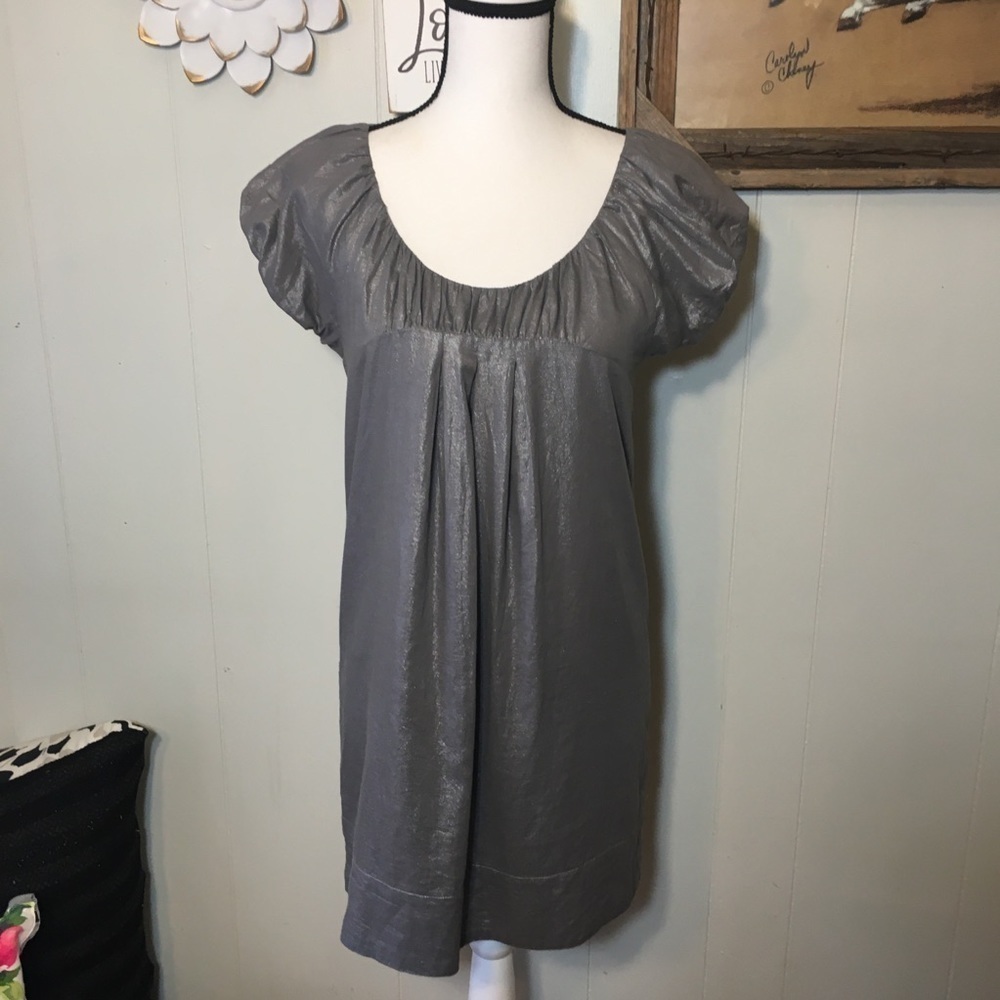 KensieGirl shiny grey baby doll dress